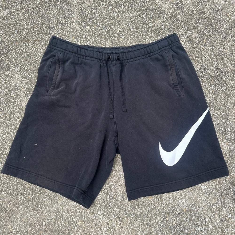 Nike Mens Sportswear Big Swoosh Fleece Shorts Black XL